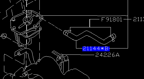 Water hose turbo to expansion GC8 21144AA080