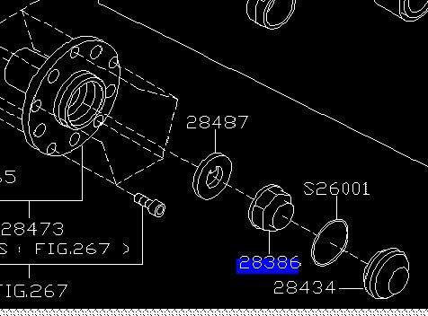 28044AA001 - Main Driveshaft Axle Nut