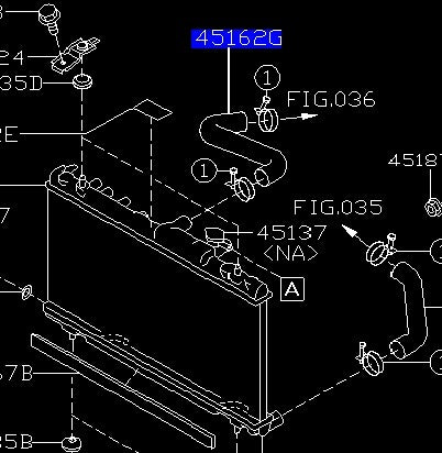 Radiator water hose upper GDB