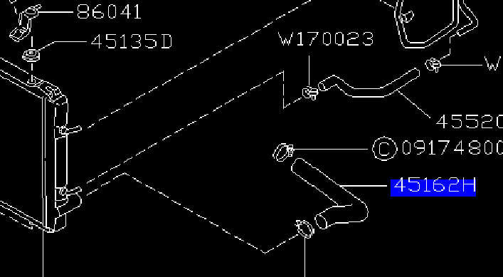Radiator GC8 hose lower