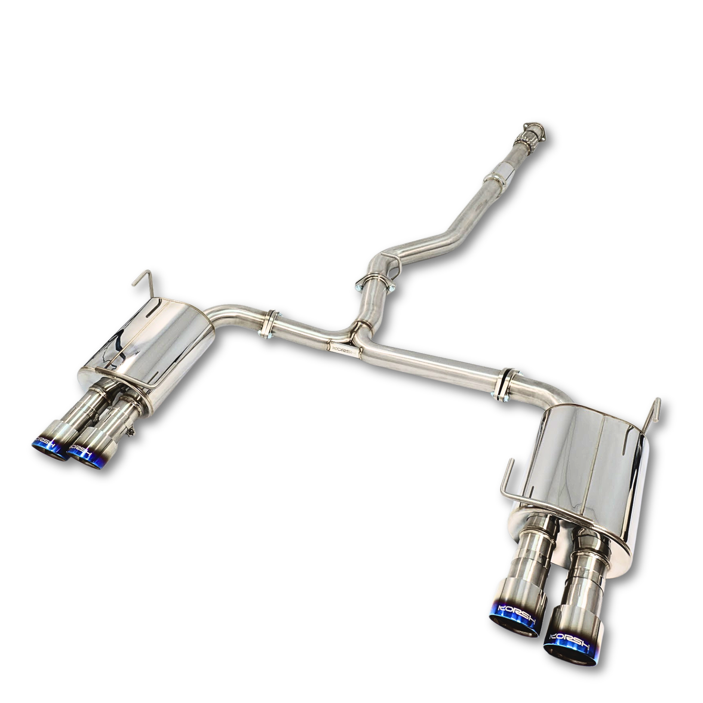 Korsh Subaru WRX 2011-14/STI 2011-2021 Turbo Back Exhaust - Stainless Steel with Titanium Tips