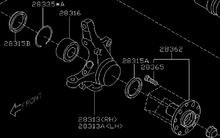 5x100 Stub Axle Front 28052AA010
