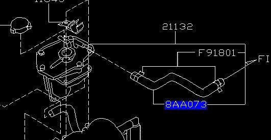 Turbo GD water hose 99078AA073