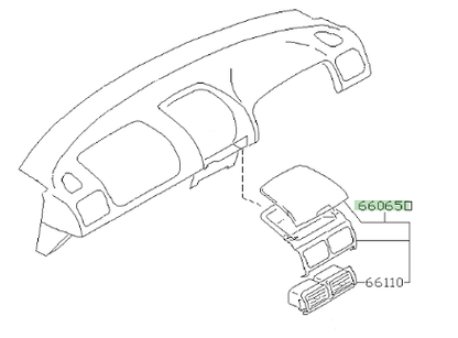 Subaru Impreza Dashboard Upper Cubby & Heater Vents 1997 - 2000