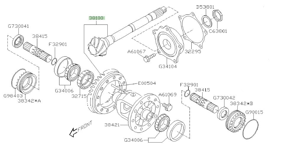 Front Crown Wheel & Pinion 3.90:1 - 6 Speed