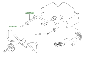 Genuine Subaru bolt for Large Smooth Timing Belt Idler