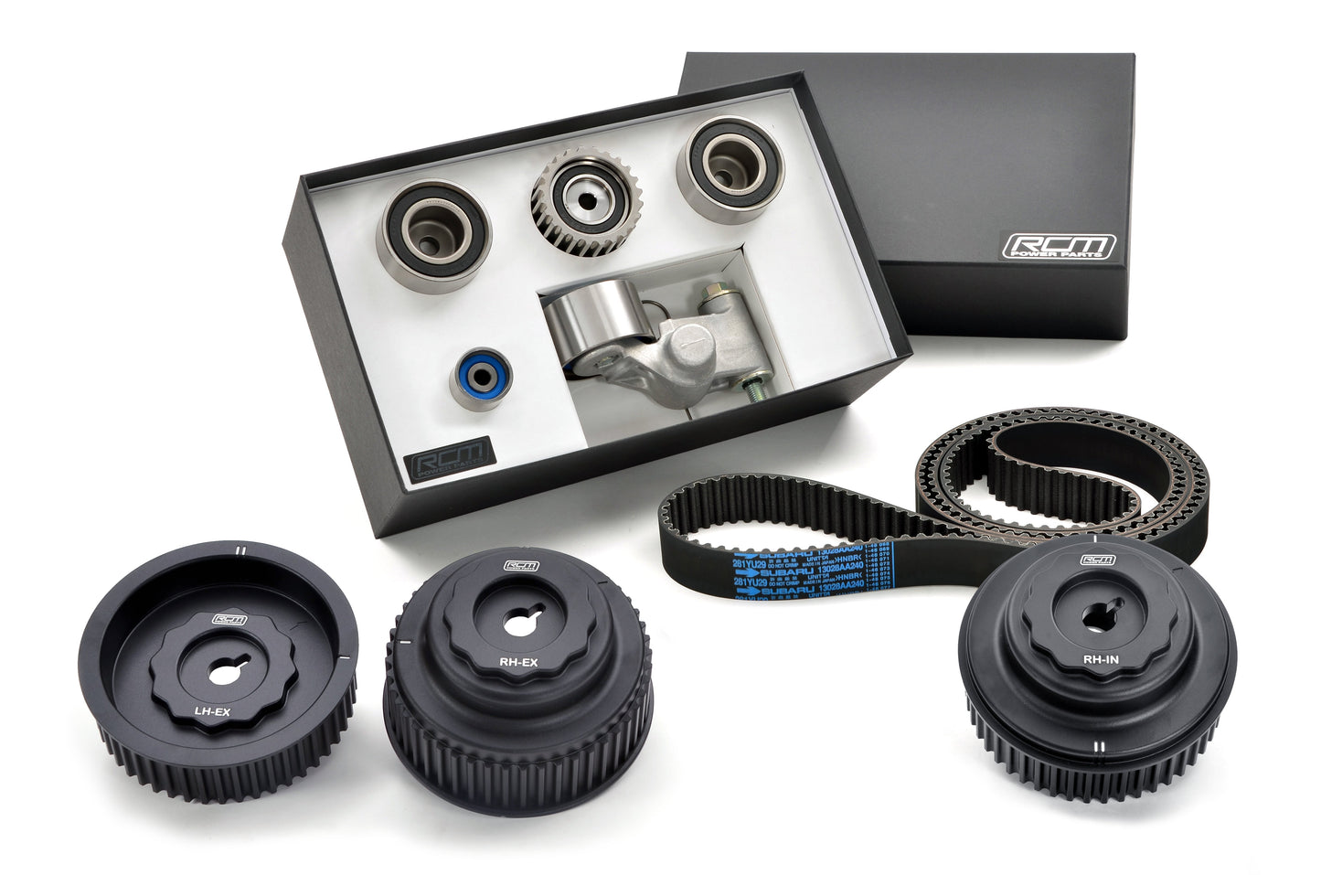RCM - Genuine Timing Belt Kit & RCM Triple Alloy Camshaft Pulley Upgrade Kit 2002MY+ EJ20/22/25