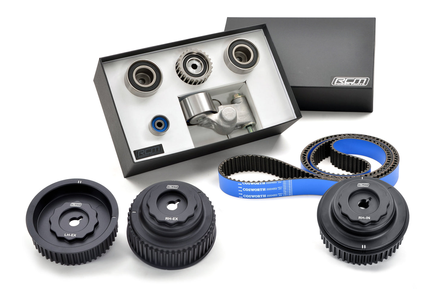 RCM - Cosworth Timing Belt Kit & RCM Triple Alloy Camshaft Pulley Kit Upgrade 2002MY+ EJ20/22/25
