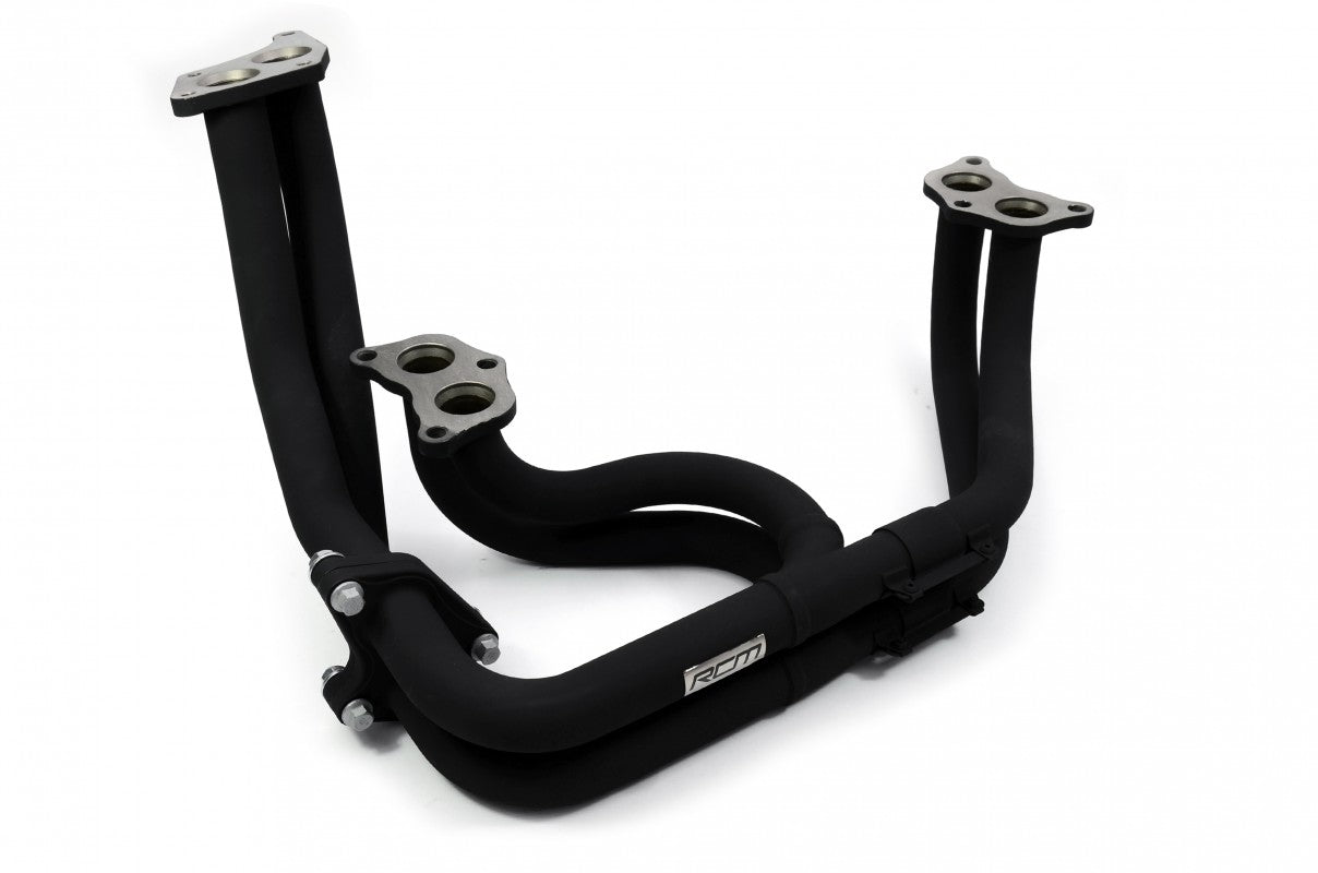 RCM Black Ceramic Coated Twin Scroll Stainless Steel Tubular Exhaust Manifold